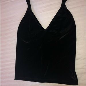 Brandy Melville Strappy Velvet Crop Top